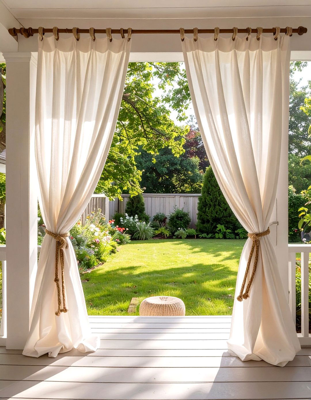 Firefly Create a high quality image with extra brightness of light breezy white outdoor - 30 small screened in porch ideas