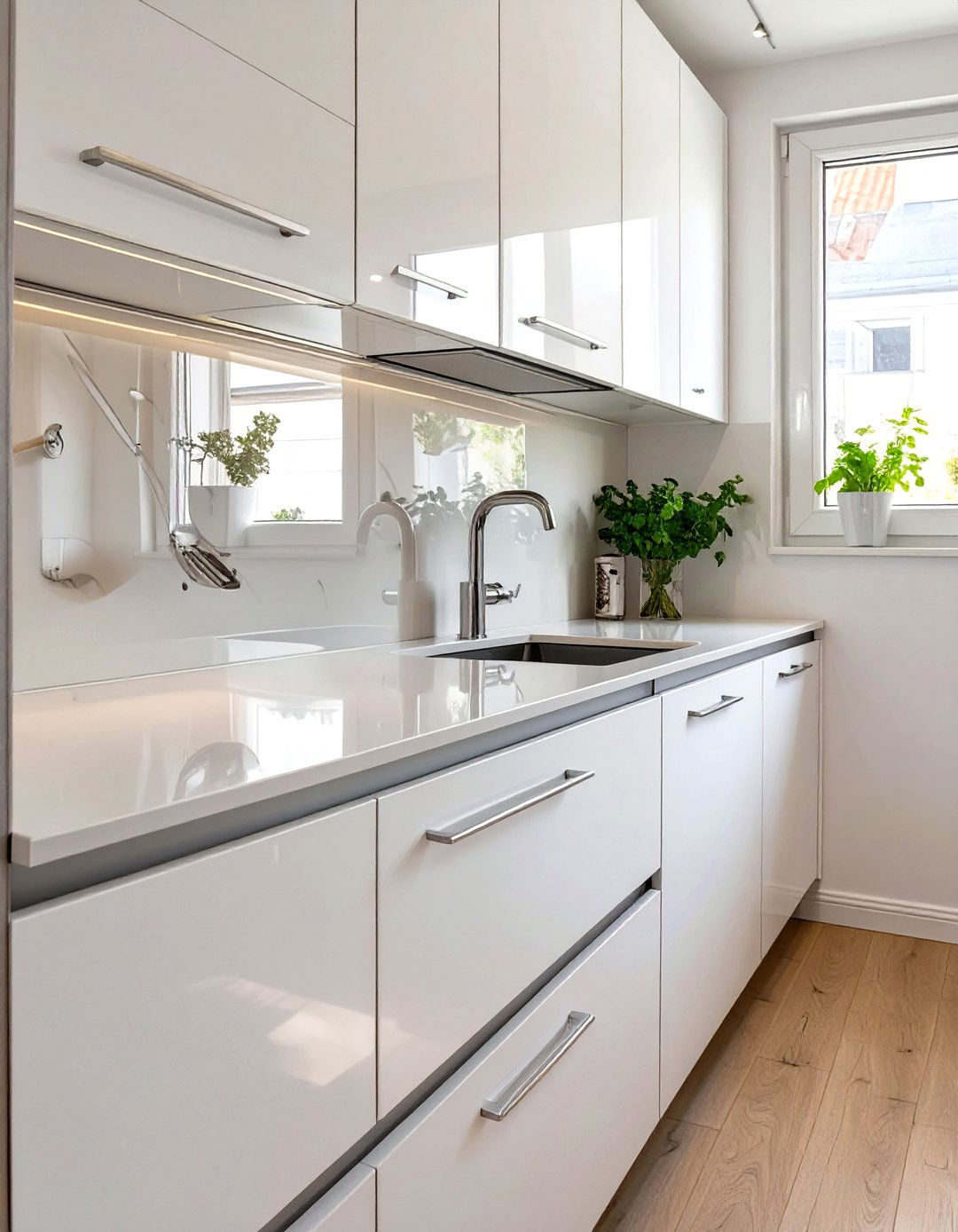 Firefly Create a high quality image with extra brightness of light reflecting high gloss - 30 small kitchen decor ideas