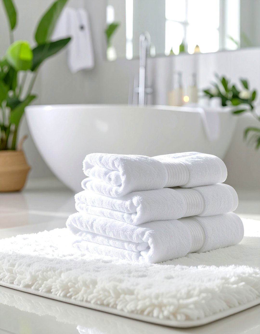 Firefly Create a high quality image with extra brightness of luxurious textiles includin - 30 spa bathroom ideas