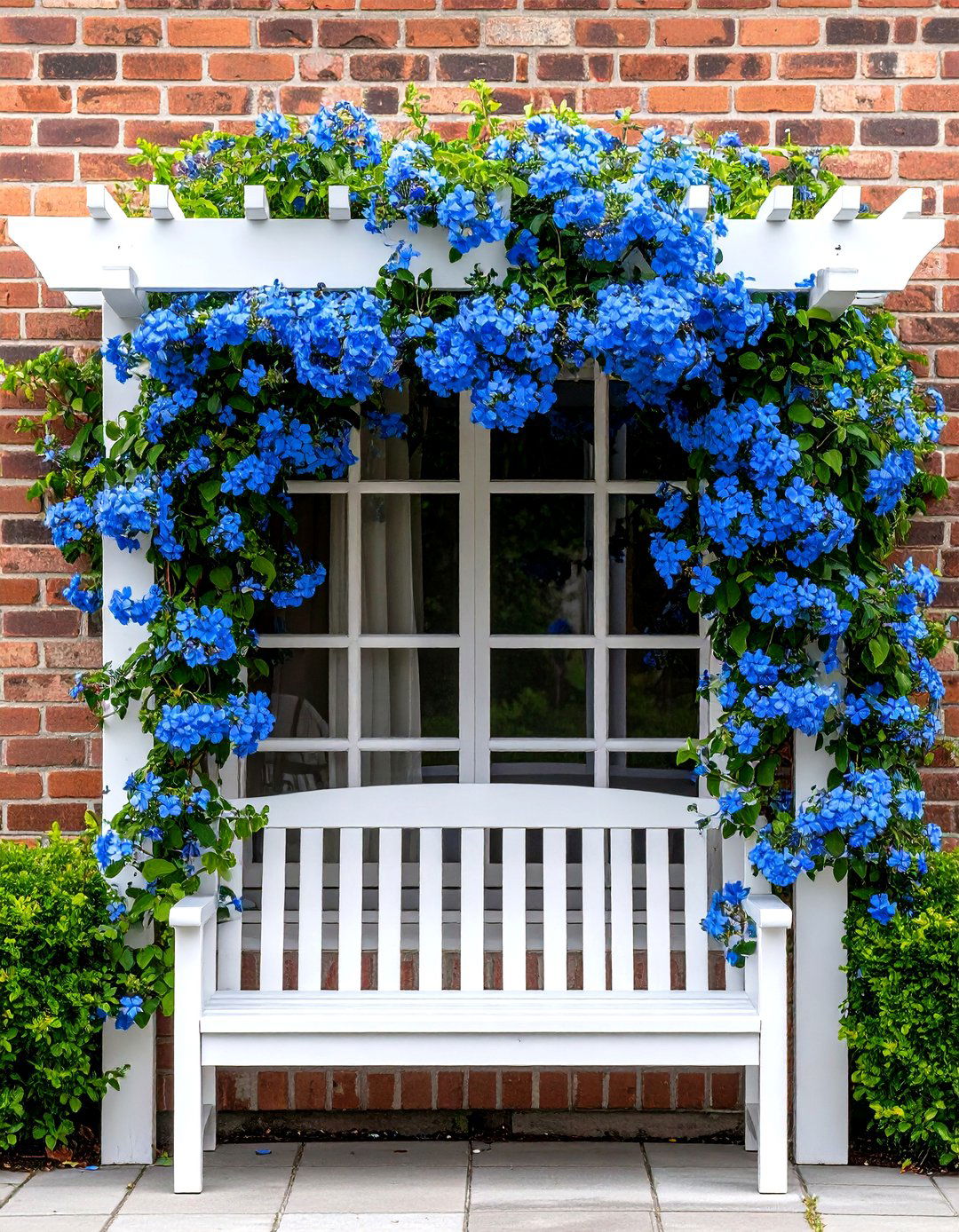 Firefly Create a high quality image with extra brightness of plumbago trained as a vine - 30 plumbago landscaping ideas