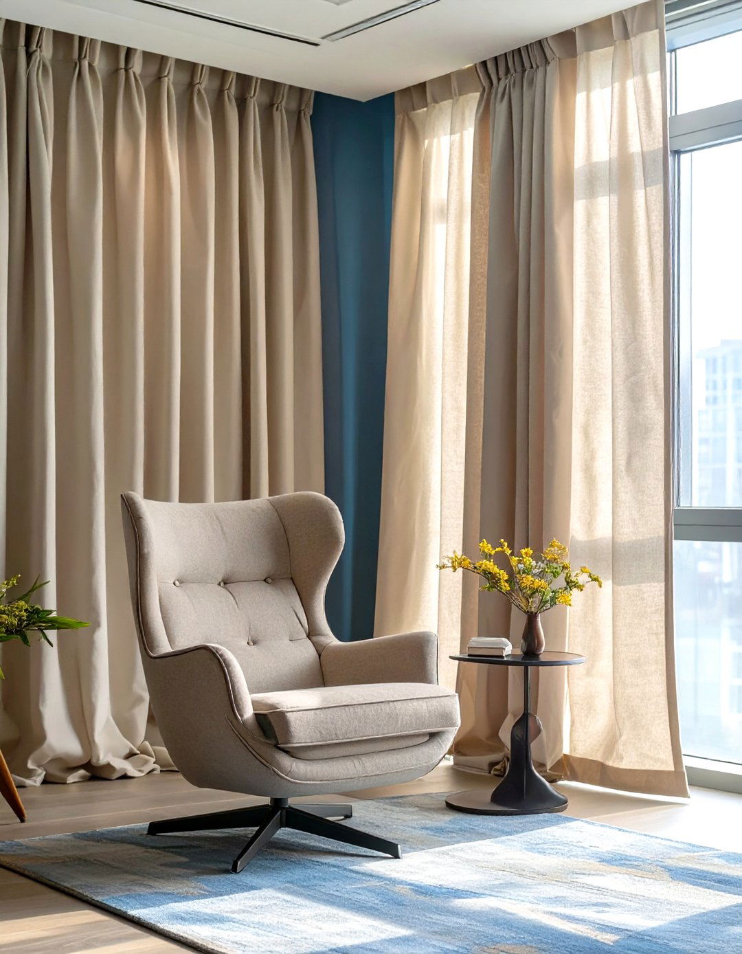 Firefly Create a high quality image with extra brightness of thick floor length linen cu - 30 therapy office decor ideas