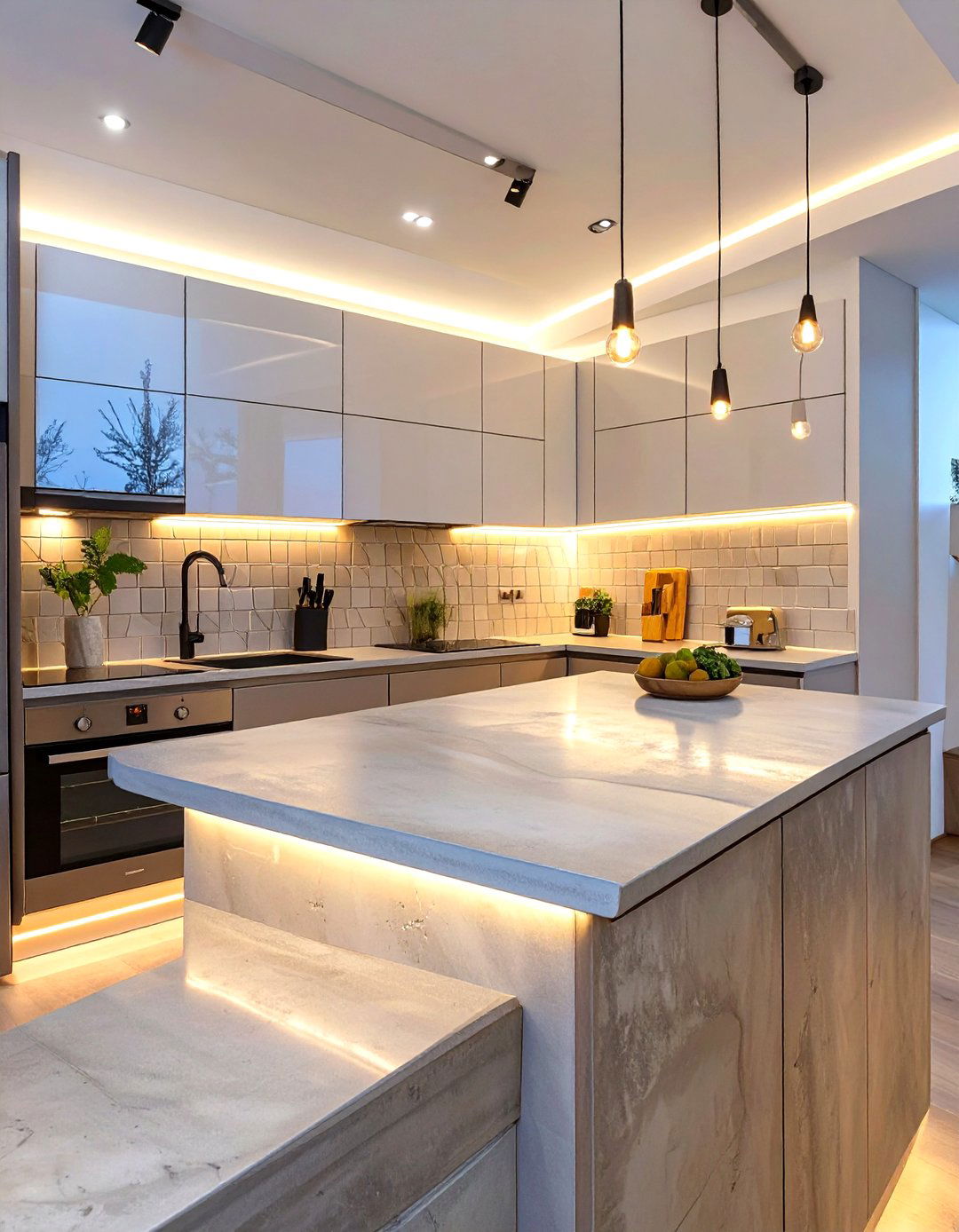 Firefly Create a high quality image with extra brightness of warm white under cabinet LED - 30 small kitchen decor ideas