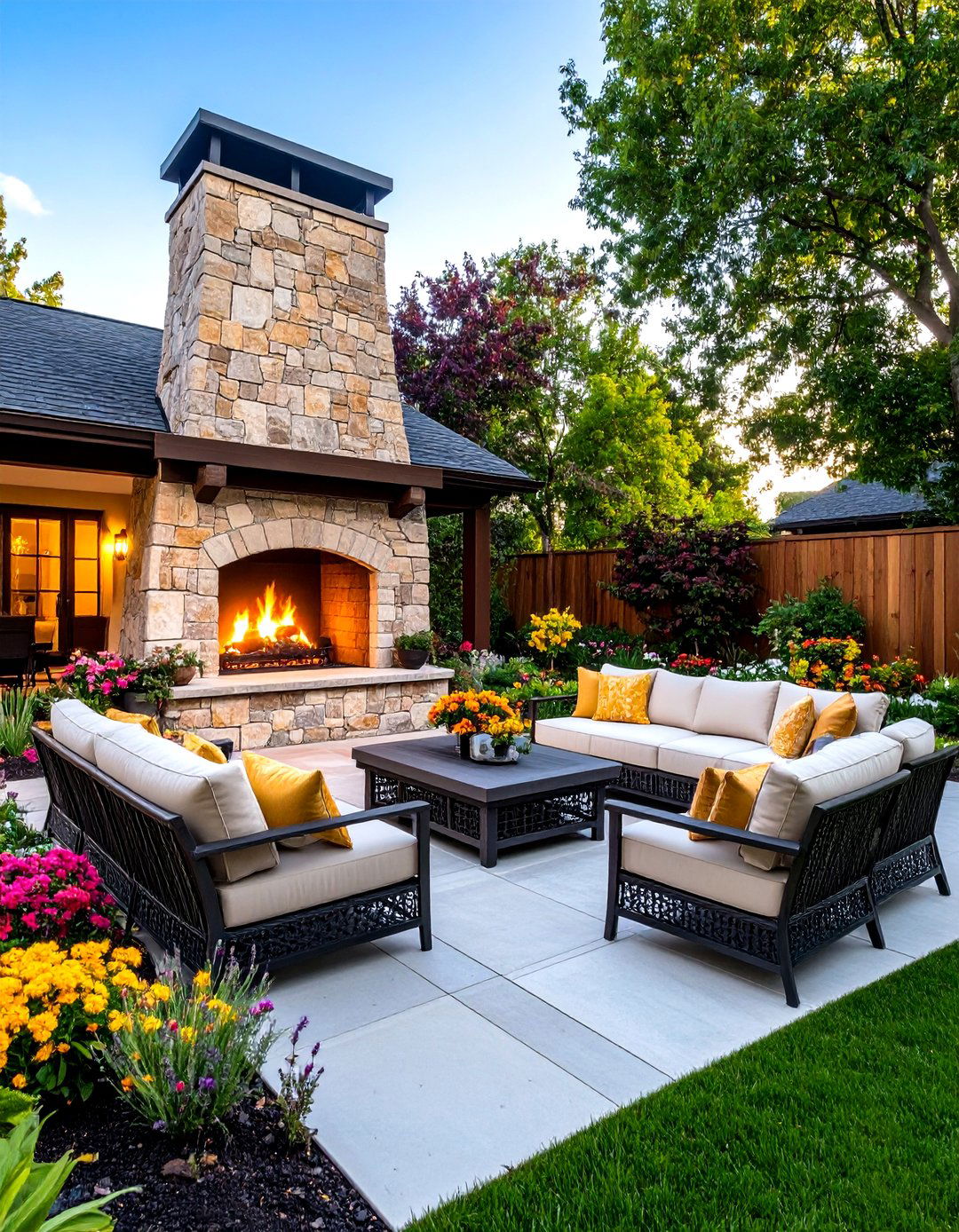 Fireplace as a Focal Point - 30 outdoor sitting area ideas