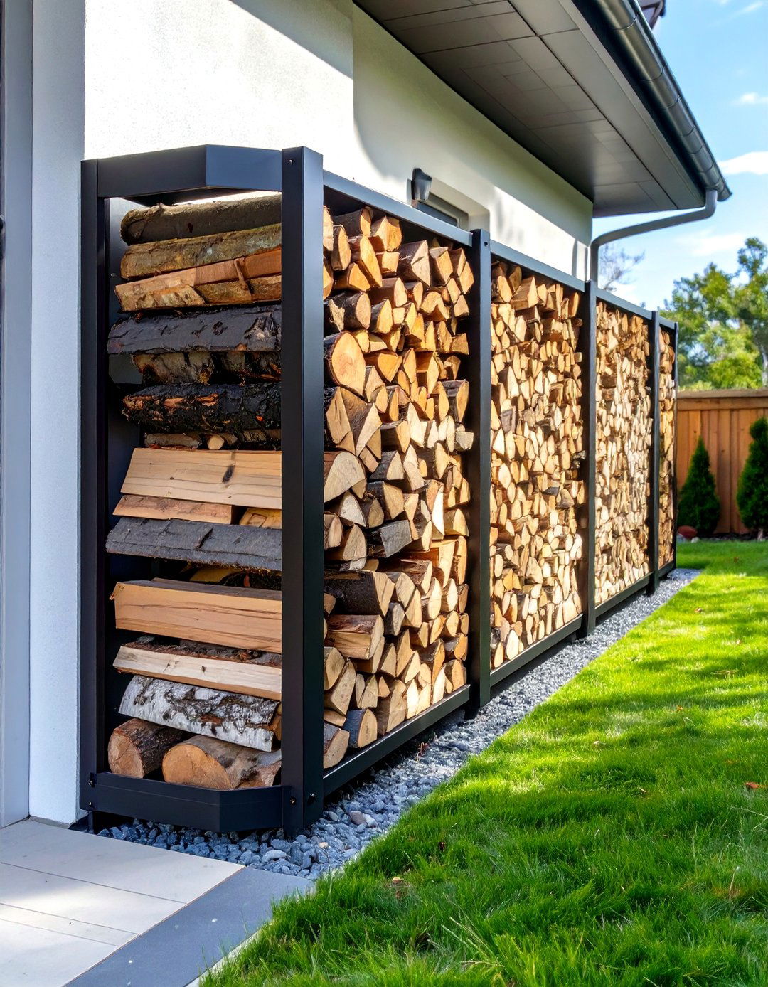 Firewood Storage Wall Divider - 30 outdoor firewood storage ideas