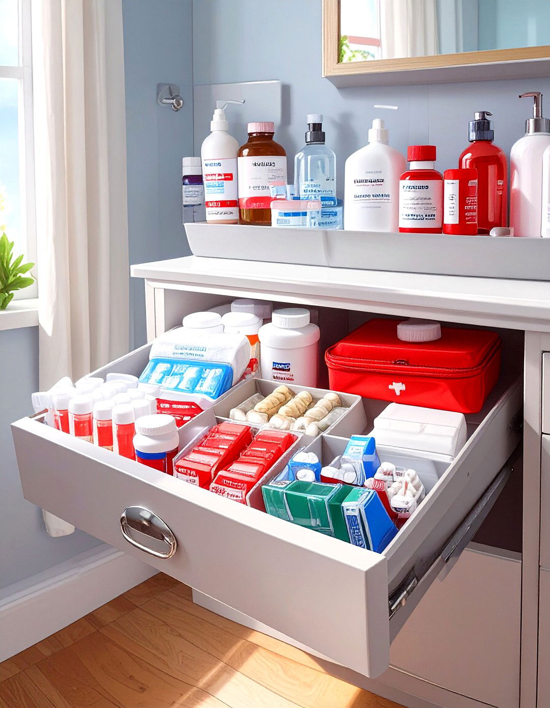 First Aid Drawer Station - 30 bathroom drawer organization ideas