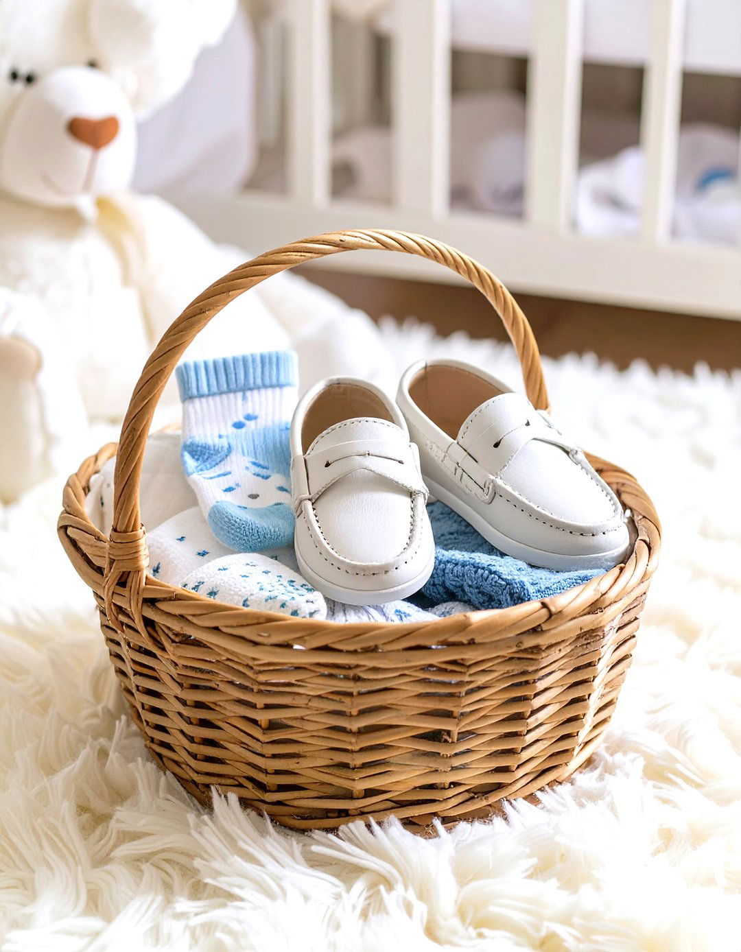 First Pair of Shoes Basket - 30 unique baby shower basket ideas