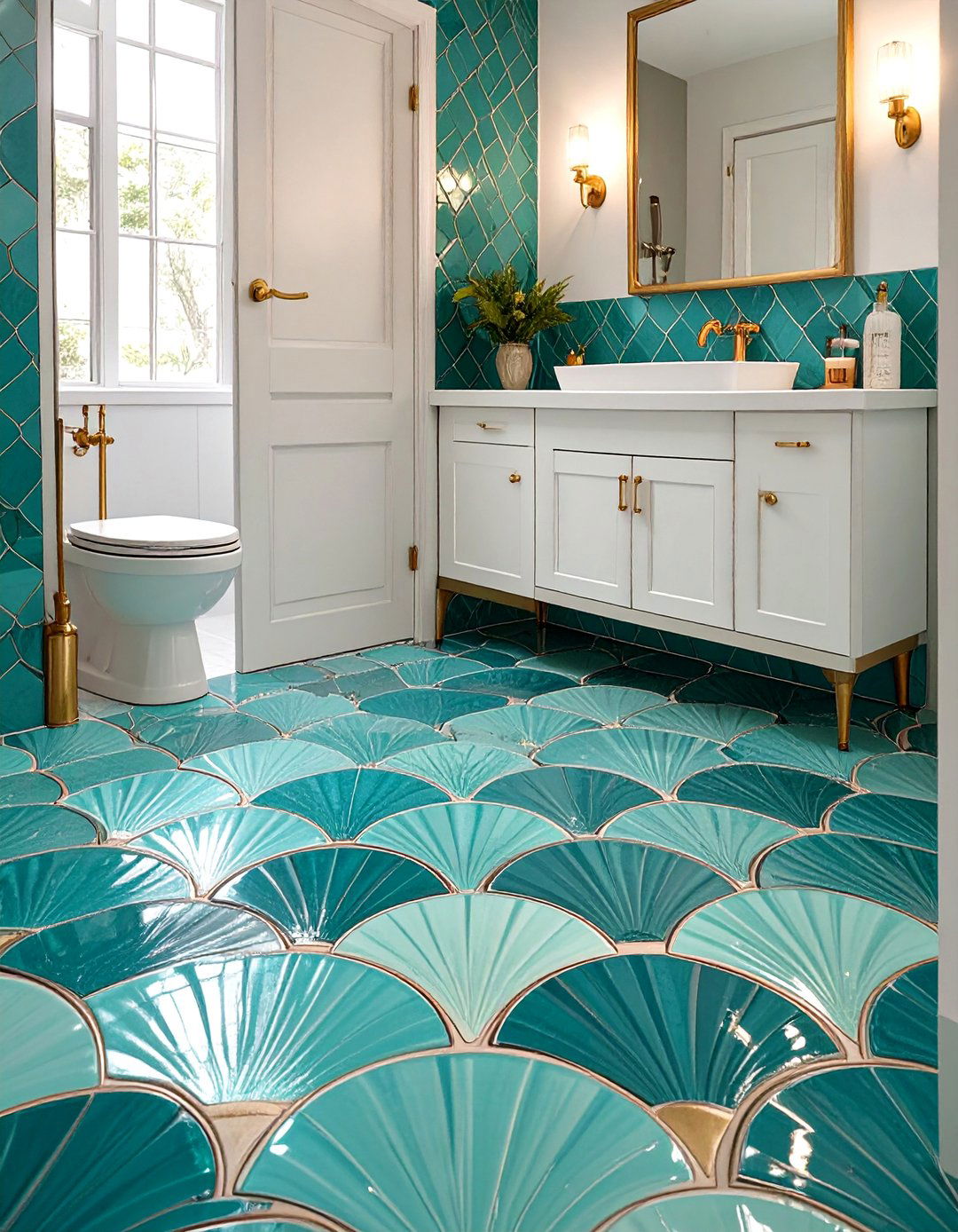 Fish Scale Tile Bathroom Floors - 30 bathroom floors ideas