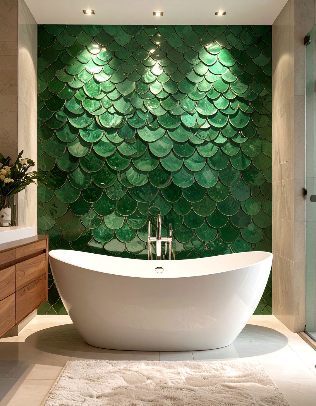 Fish Scale Tile Bathroom - 30 modern bathroom tile ideas