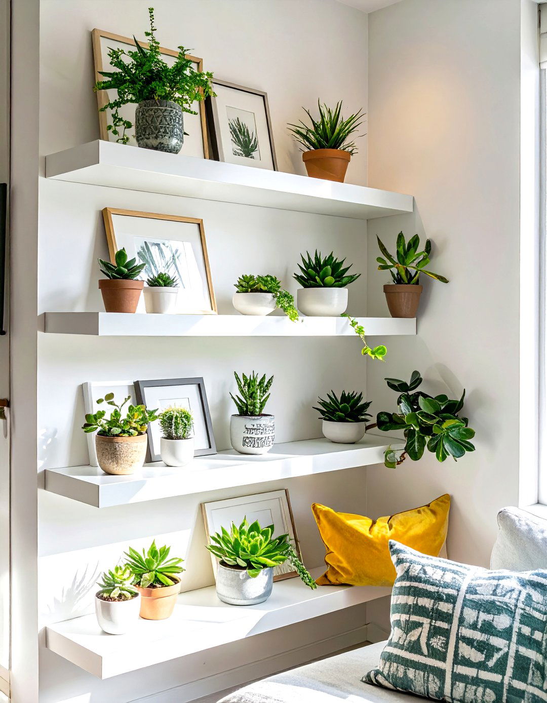 Fitting Corner Shelving Units into Nooks - 30 small house interior design ideas