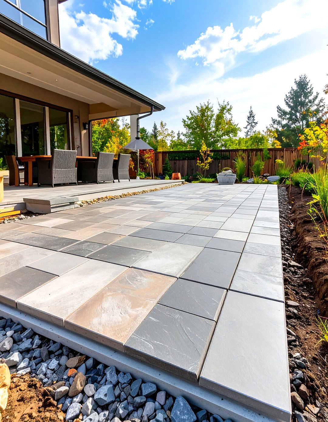 Flagstone Over an Existing Concrete Slab - 30 stone patio ideas on a budget