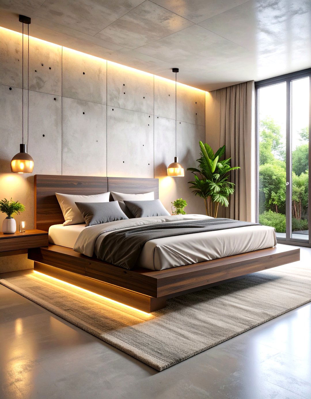Floating Bed with Under Glow Lighting - 30 romantic modern luxury master bedroom designs