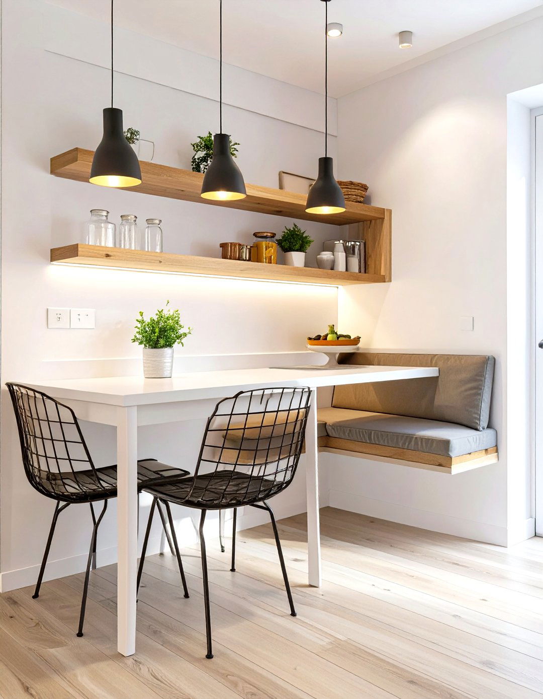 Floating Bench Kitchen Nook - 30 small kitchen nook ideas