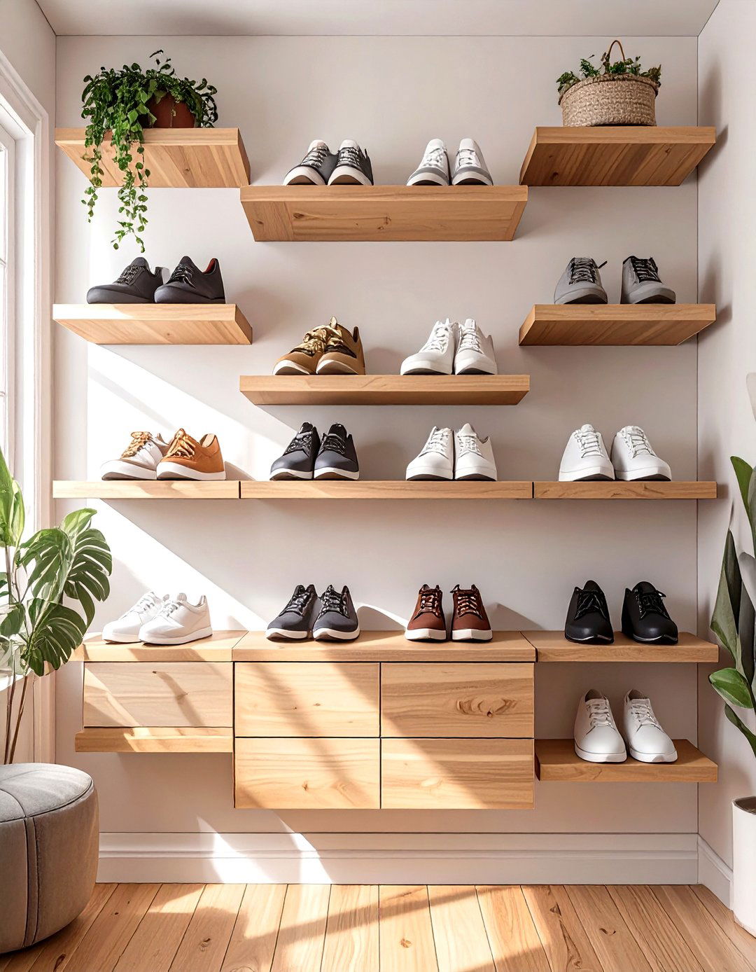 Floating Box Shelves as Cubbies - 30 small closet shelving ideas