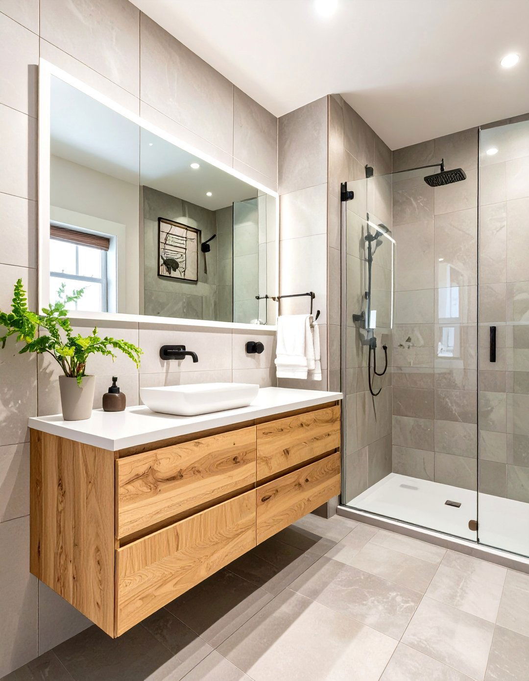 Floating Cabinetry Minimalist Bathroom - 30 minimalist home design ideas