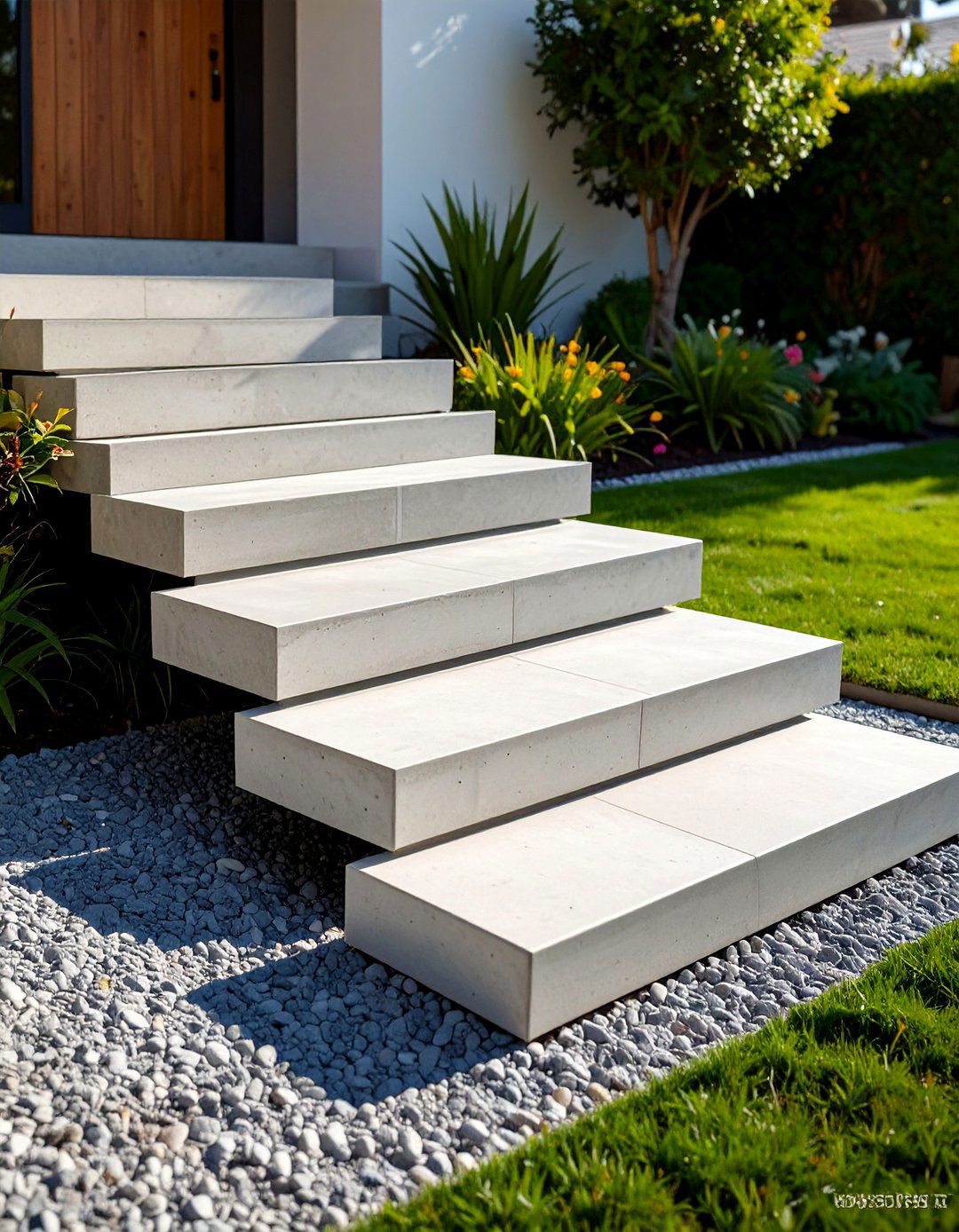 Floating Concrete Outdoor Steps - 30 outdoor steps ideas