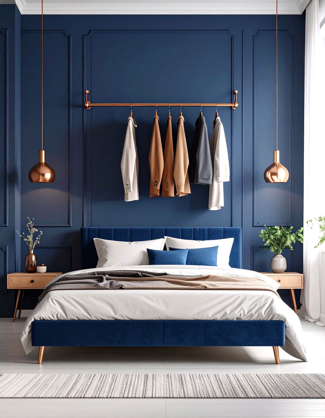 Floating Copper Pipe Hanging Rack - 30 diy closet ideas