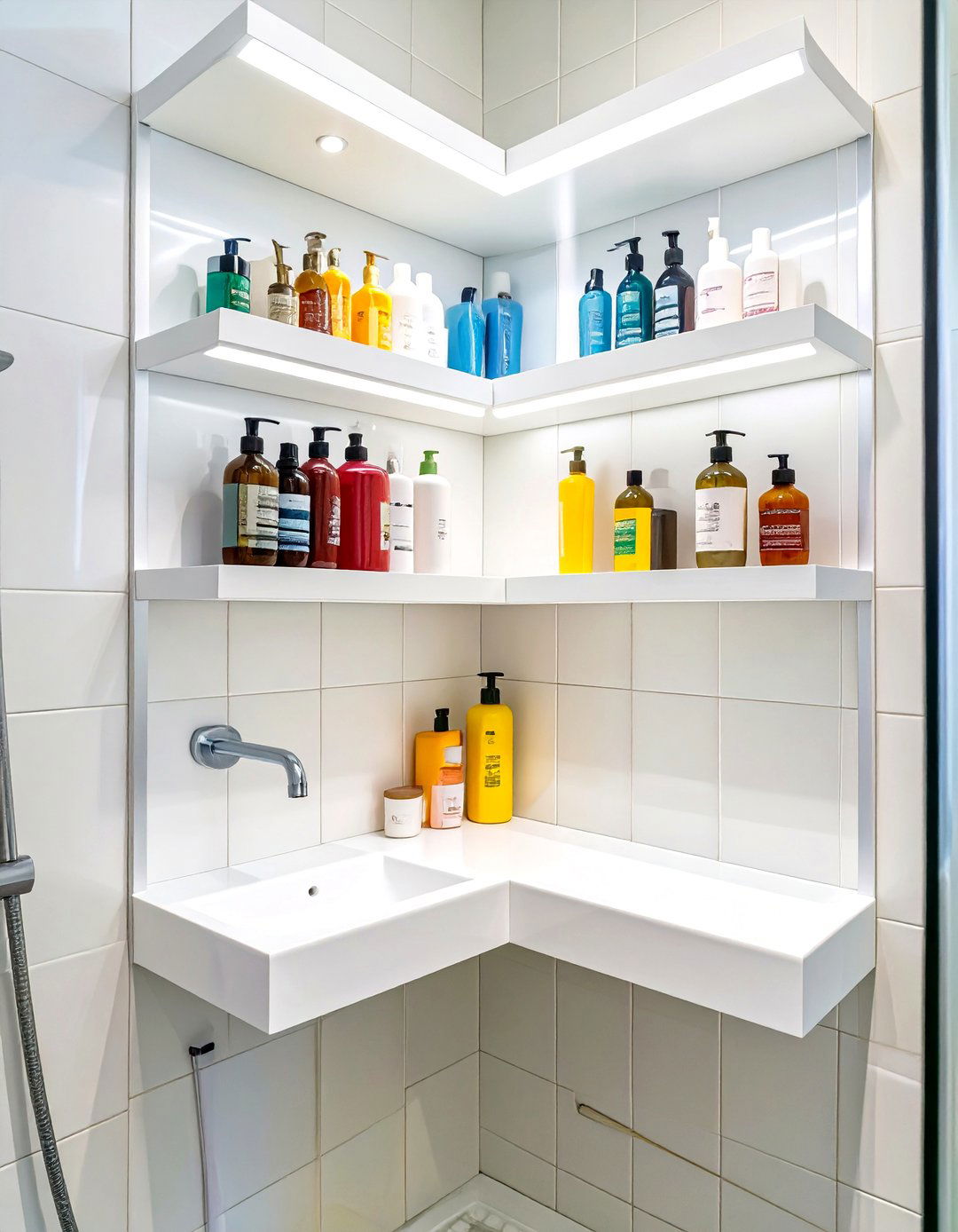 Floating Corner Shelves - 30 teen bathroom ideas