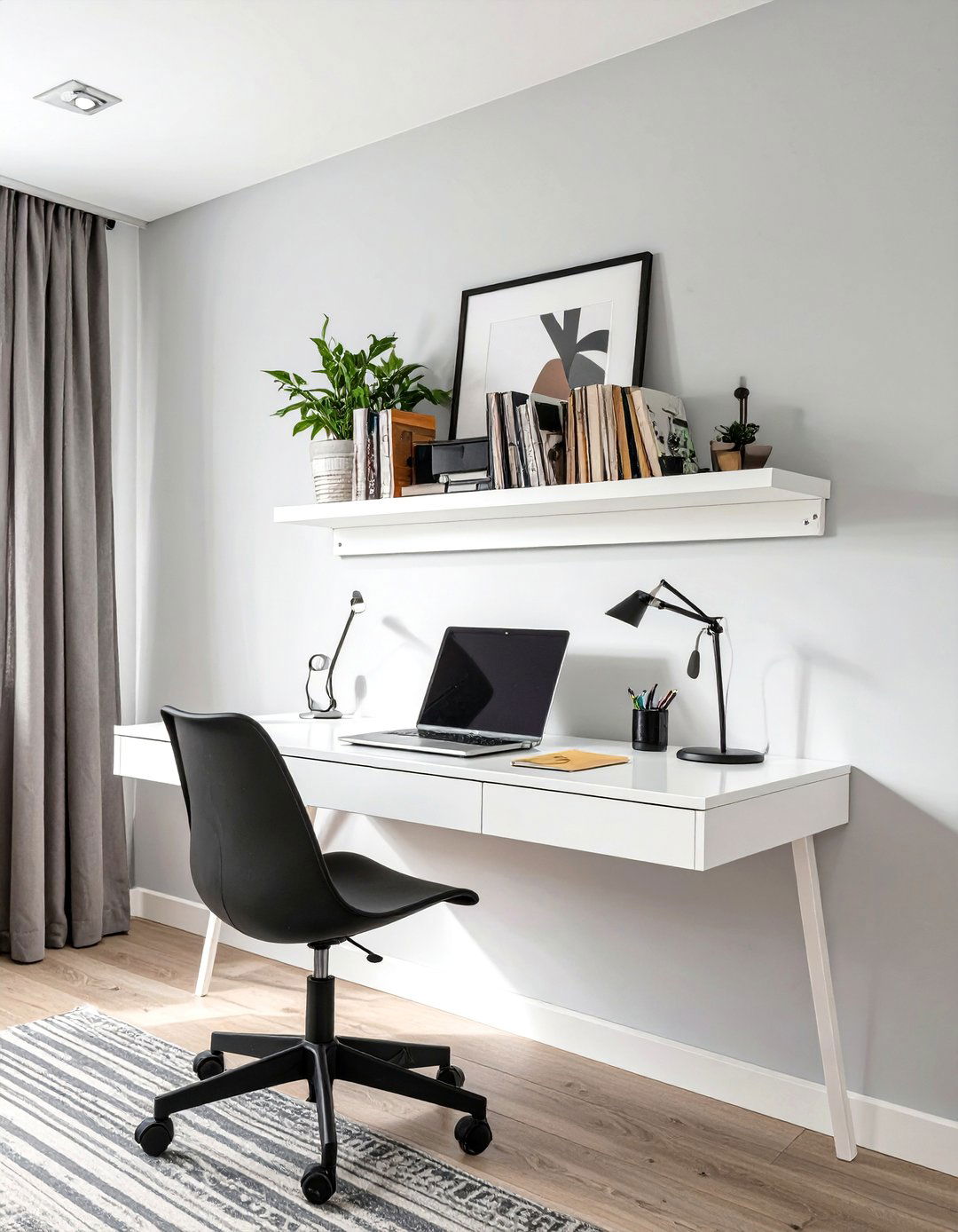 Floating Desk for a Minimalist Study Area - 30 teen room decor ideas