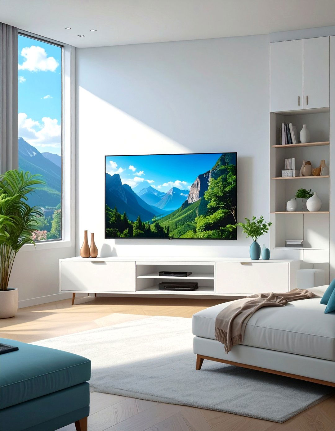 Floating Media Console - 30 small living room design ideas