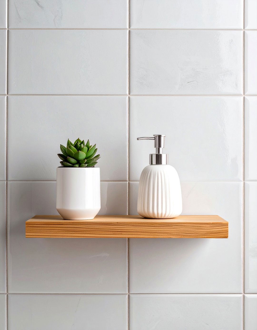 Floating Oak Bathroom Shelf - 30 bathroom shelf ideas