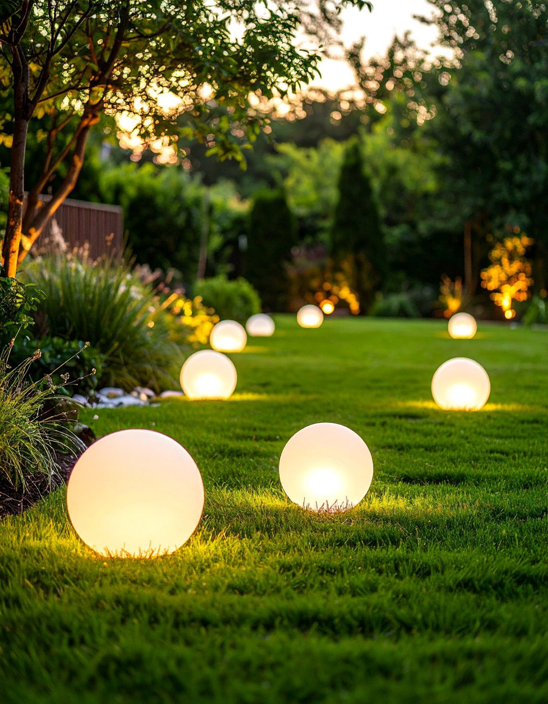Floating Orb Garden Accents - 30 backyard lights ideas