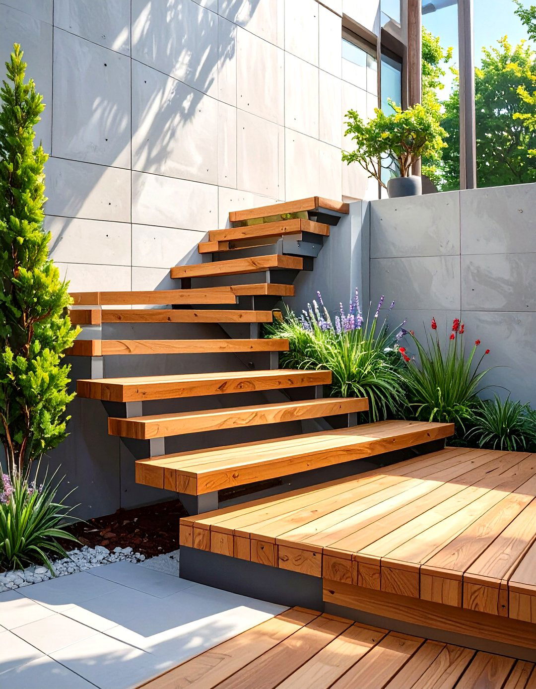 Floating Outdoor Deck Steps - 30 outdoor deck steps ideas