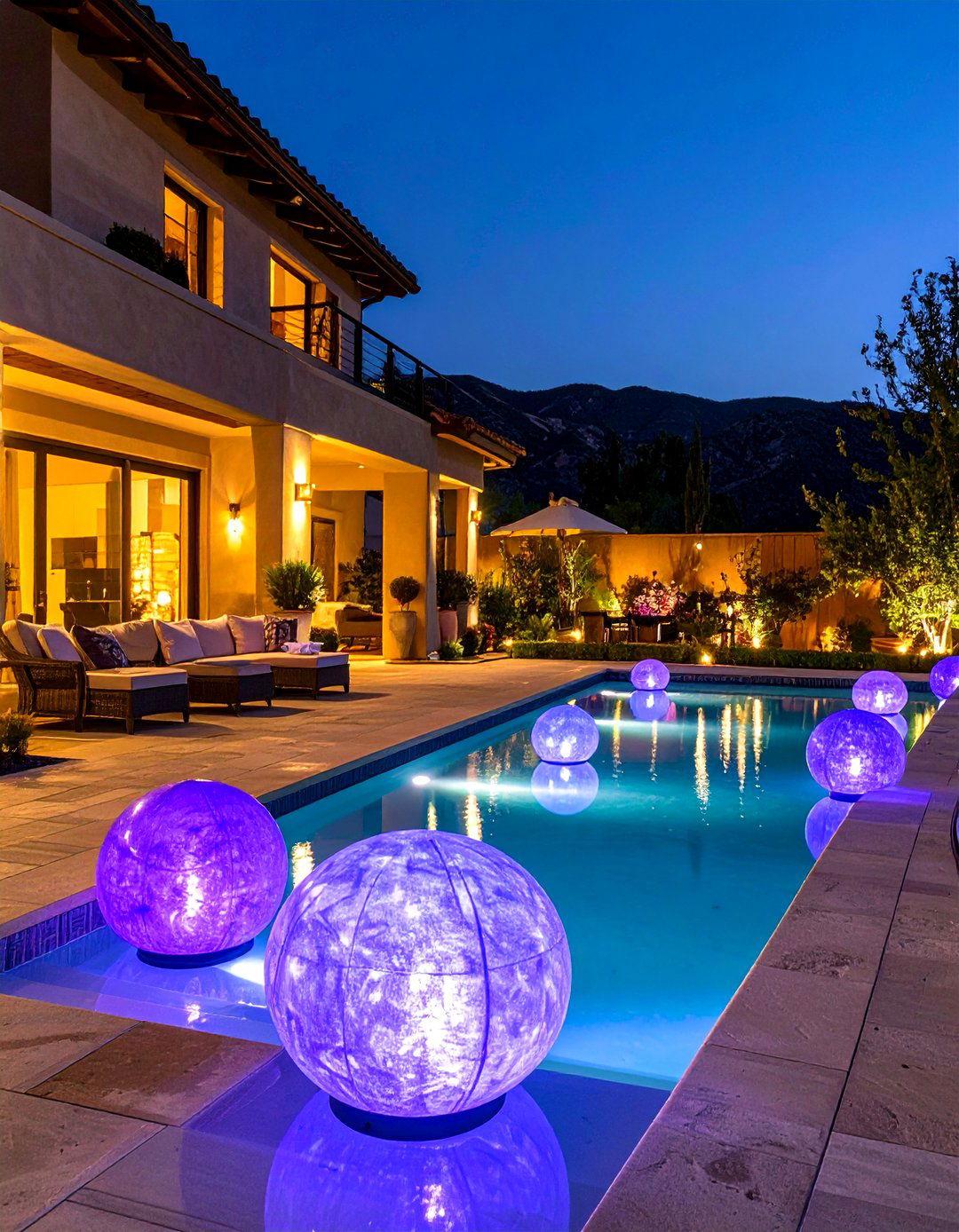Floating Pool Orb Lights - 30 patio lights ideas