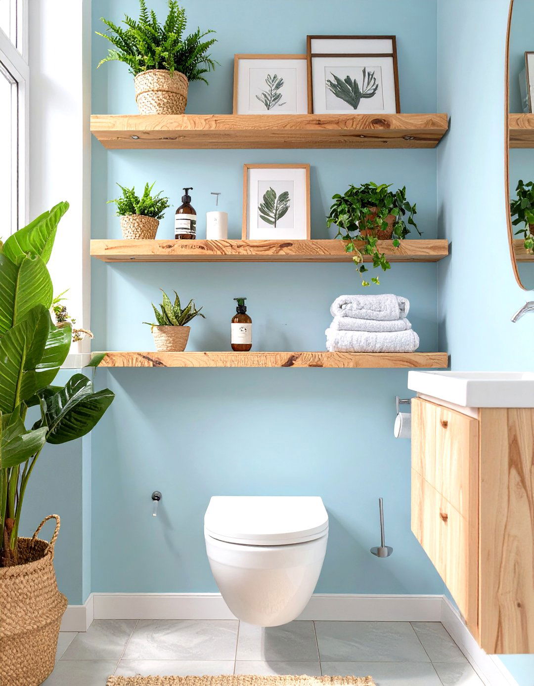 Floating Shelves Above the Toilet - 30 floating shelves bathroom ideas