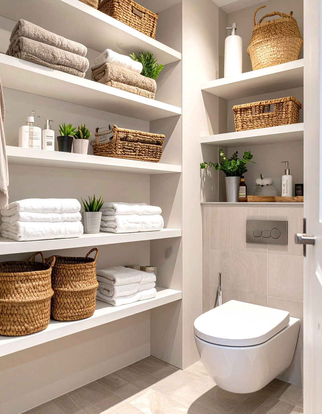 Floating Shelves Focus - 30 cheap bathroom ideas for small bathrooms