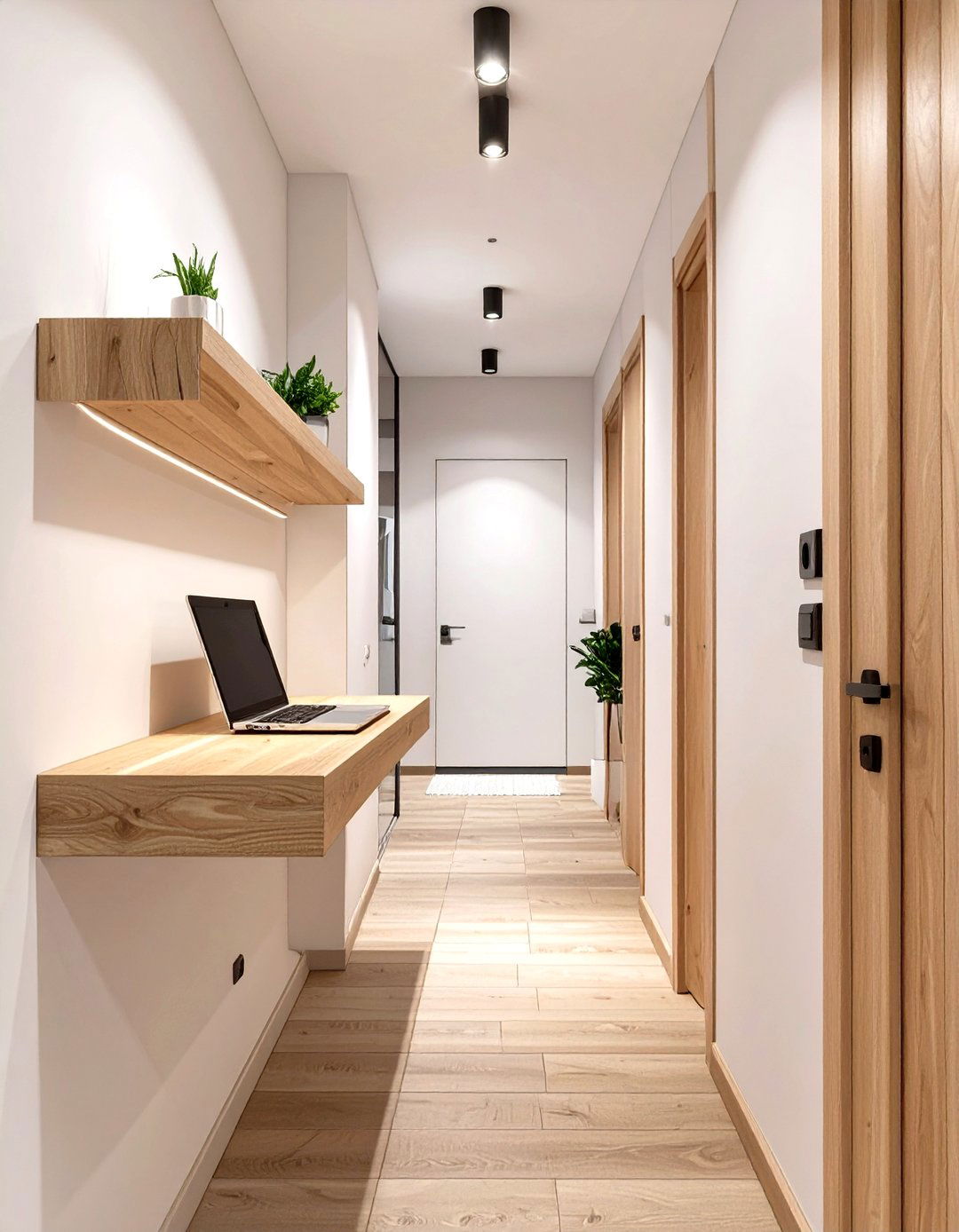 Floating Shelves as a Desk - 30 small office space ideas