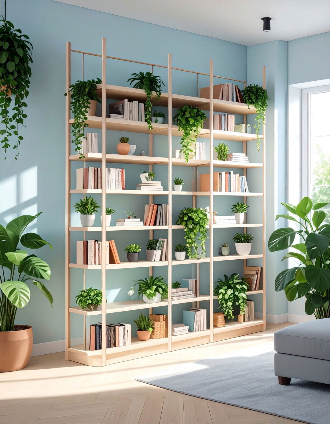 Floating Shelves as a Room Divider - 30 floating shelves ideas living room