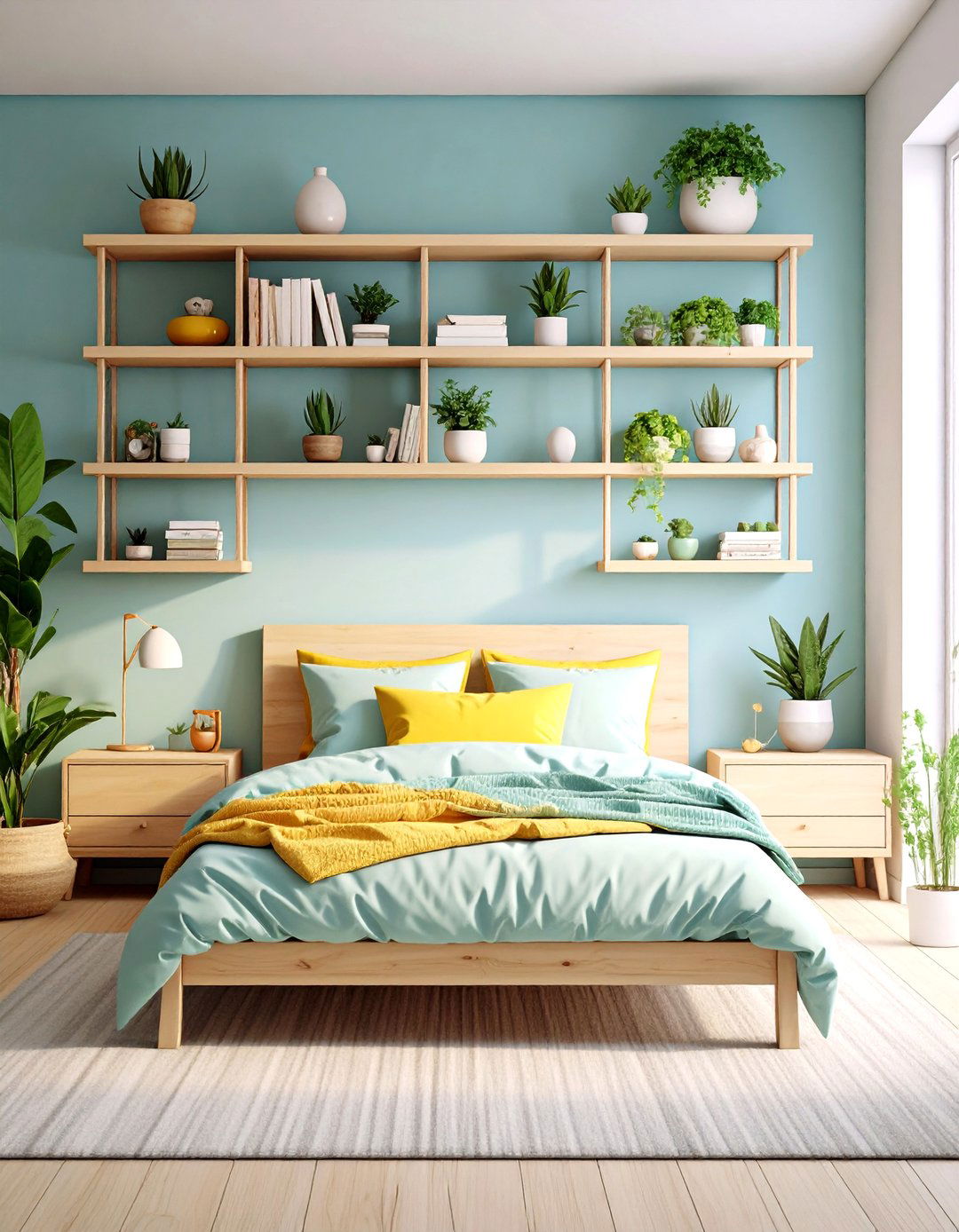 Floating Shelves for Display - 30 pottery barn bedroom ideas