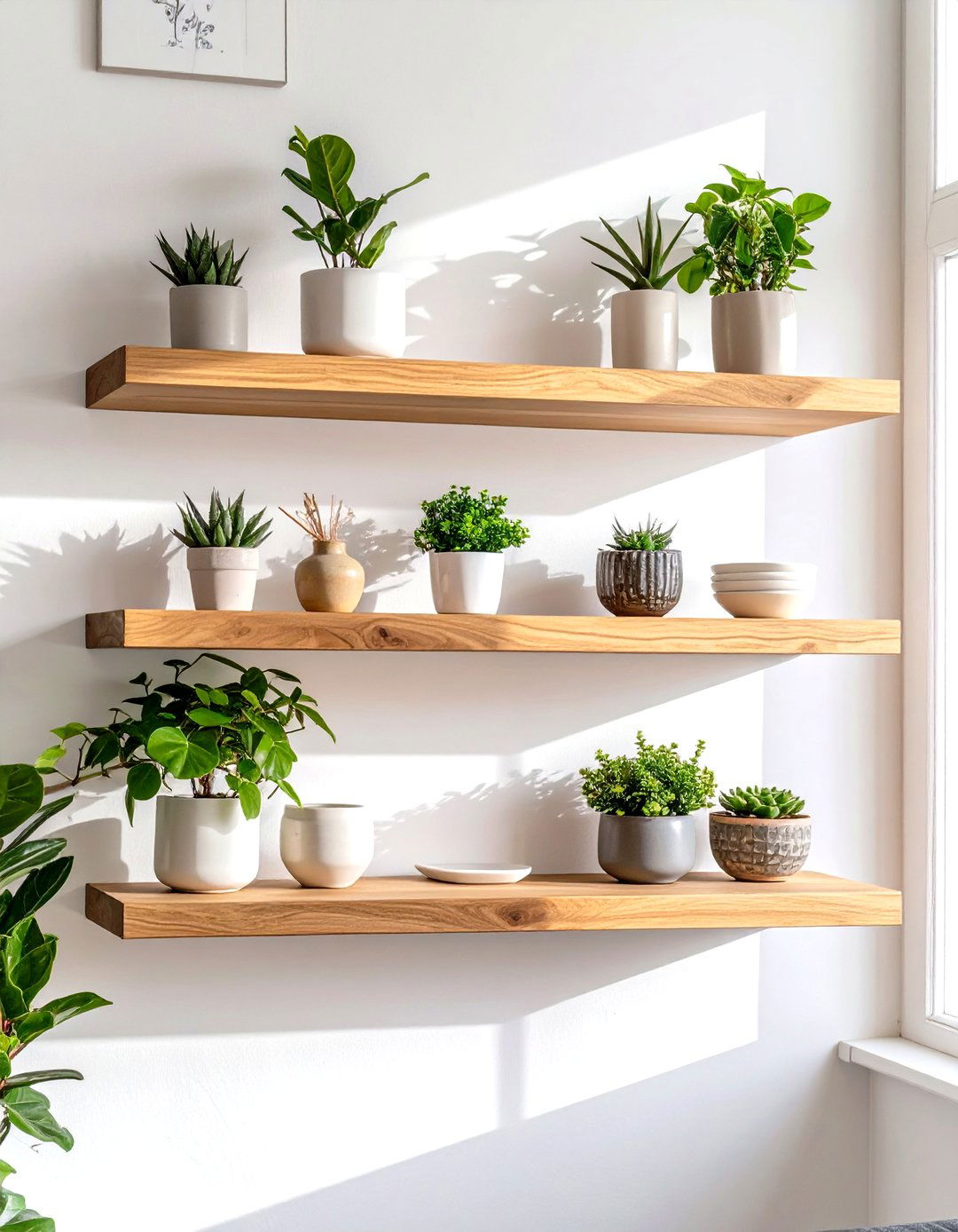 Floating Shelves for a Minimalist Display - 30 sitting room decor ideas