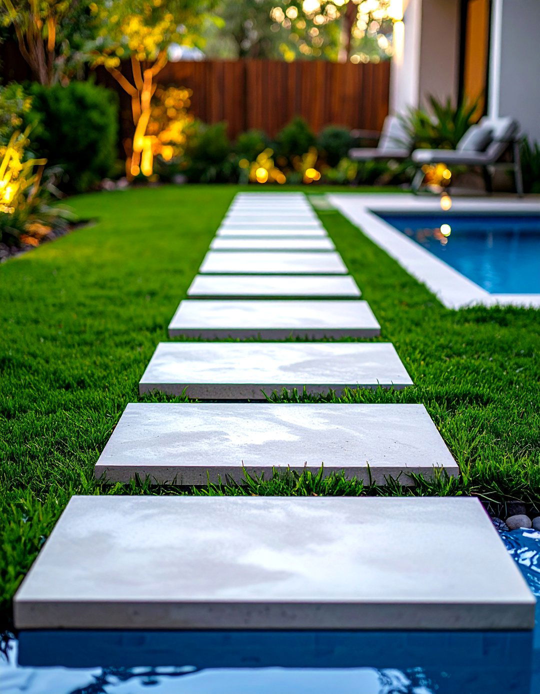 Floating Stepping Stones - 30 pool landscaping design ideas
