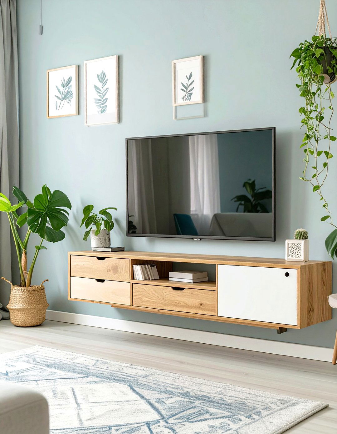 Floating TV Stand Furniture - 30 small living room furniture ideas