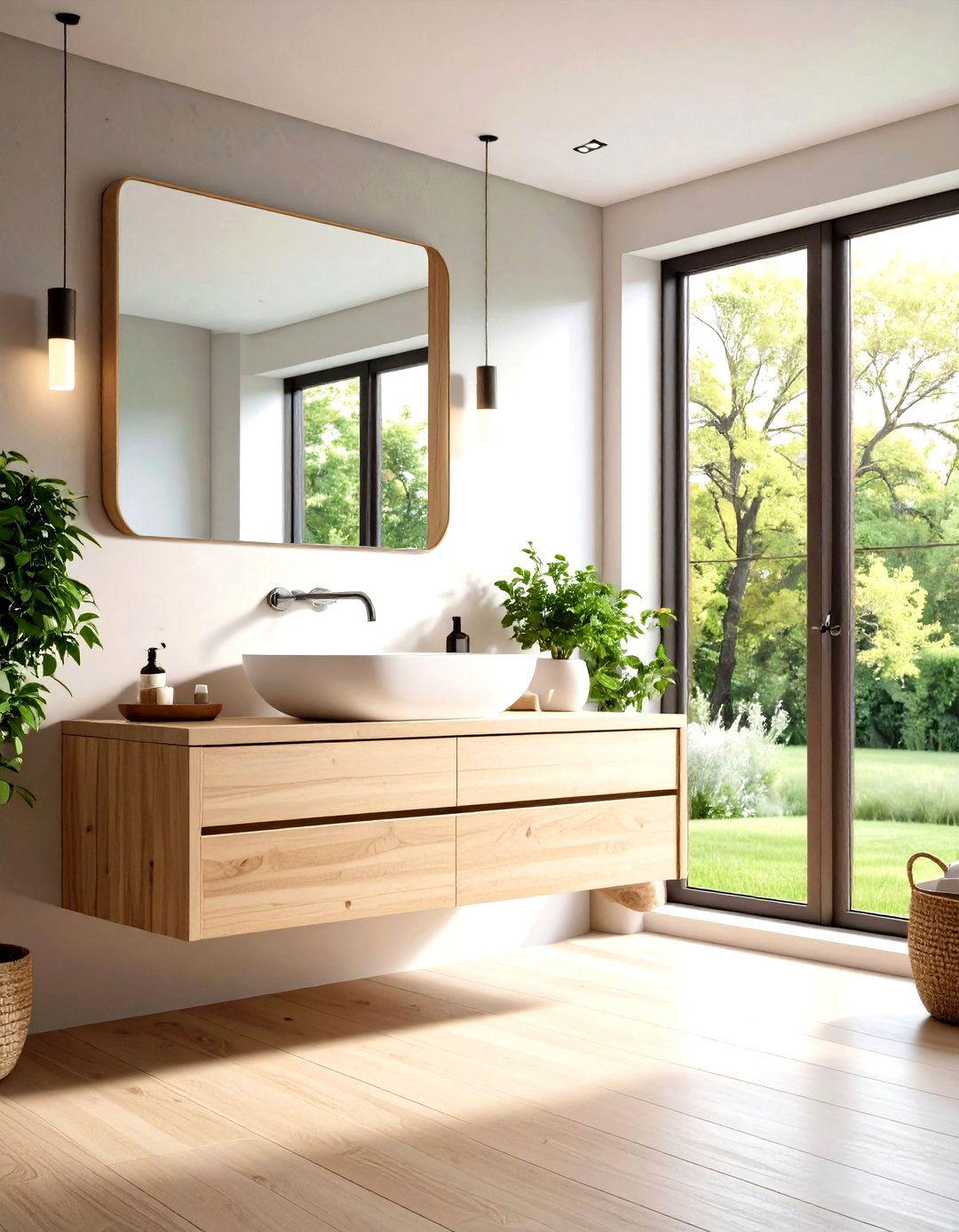 Floating Vanities to Increase Floor Space - 30 remodel small bathroom ideas