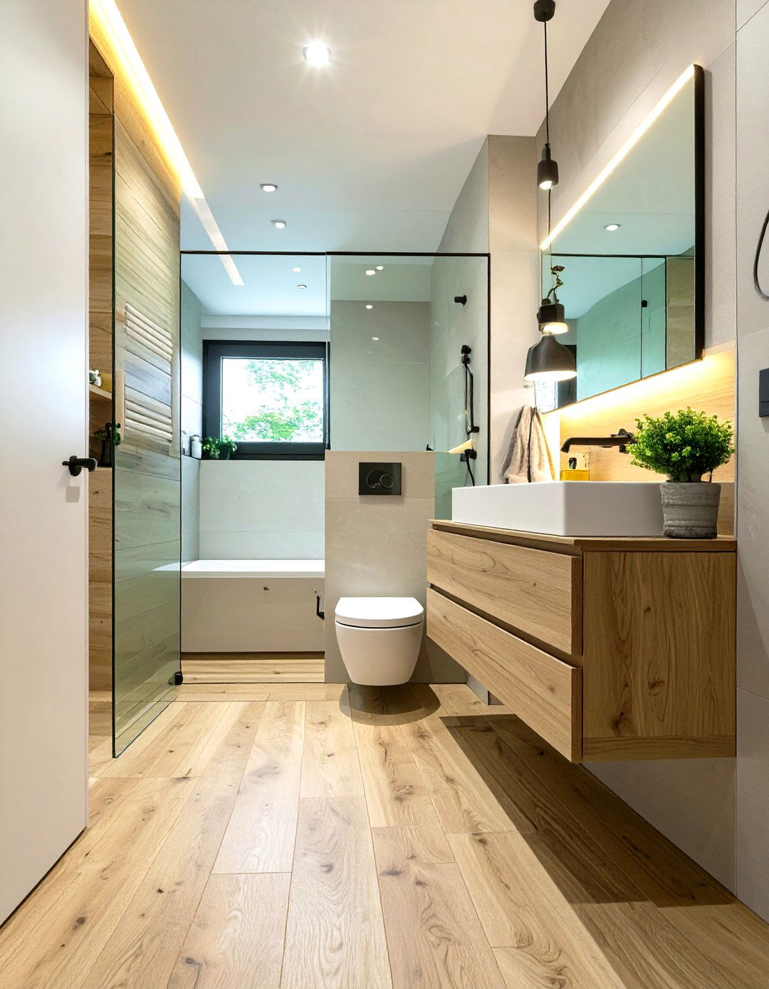 Floating Vanity and Toilet Layout - 30 small bathroom layout ideas