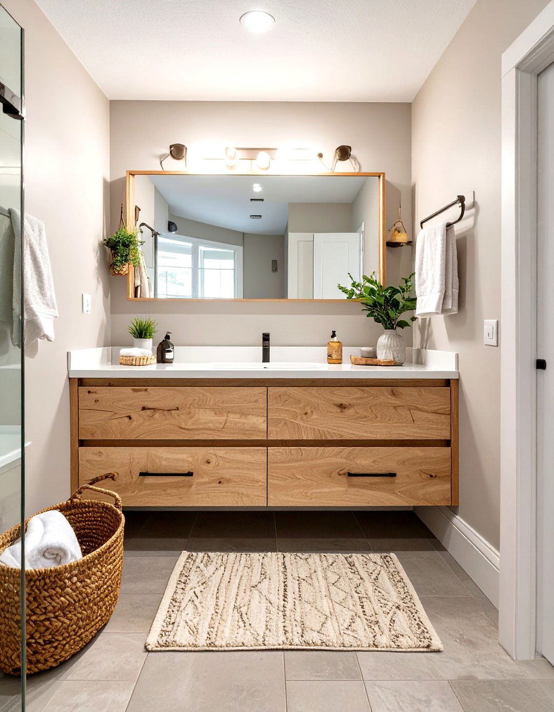 Floating Vanity for a Small Basement Bathroom - 30 small basement bathroom ideas
