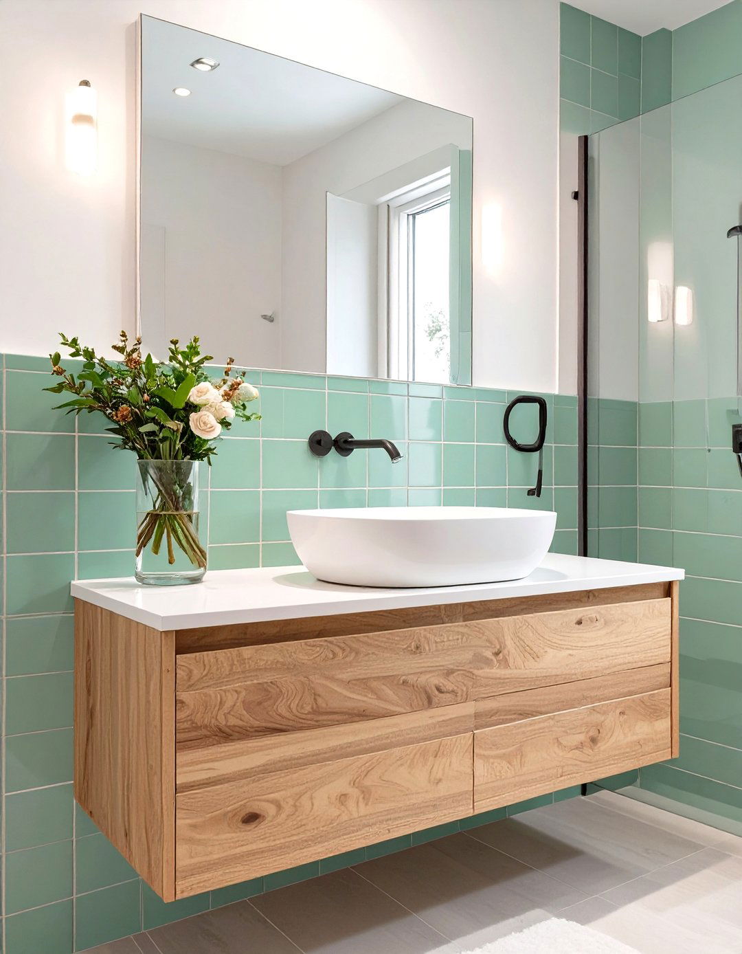 Floating Vanity for an Airy Feel - 30 small bathroom remodel ideas with shower