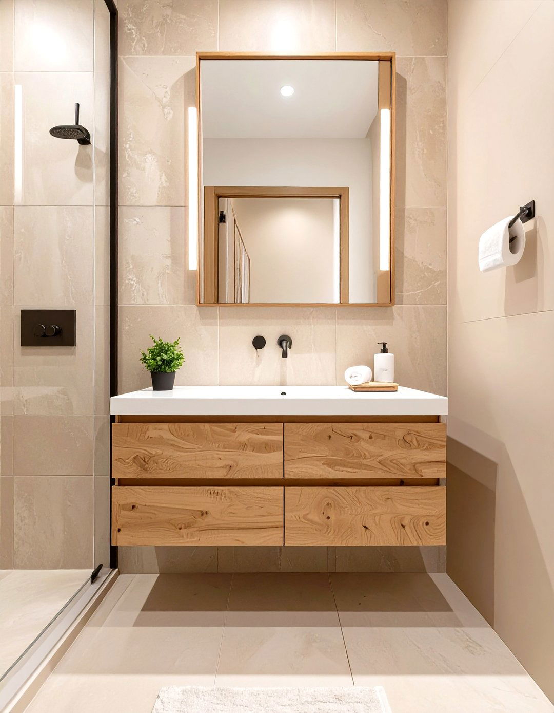 Floating Vanity for an Airy Feel - 30 small bathroom inspo ideas