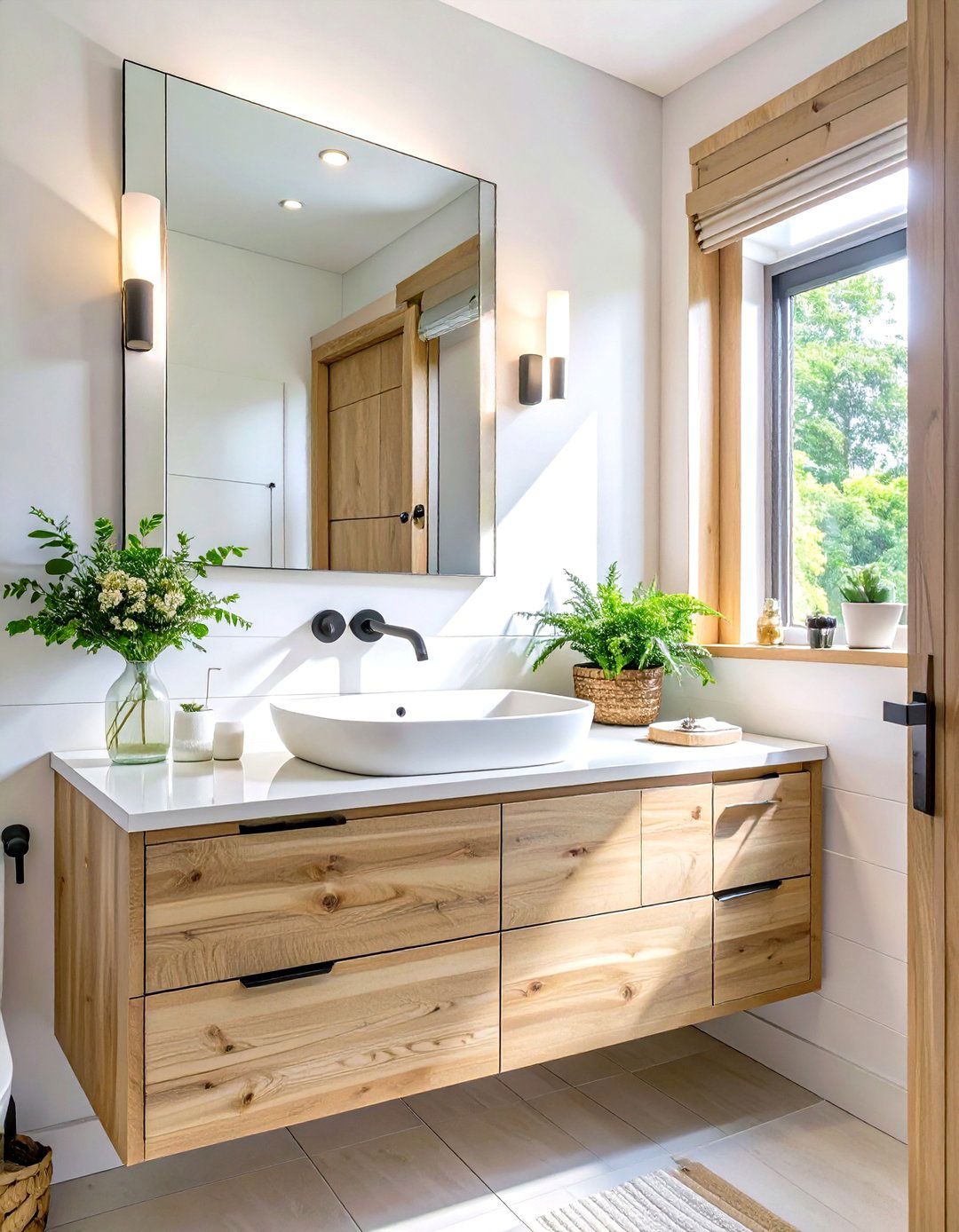 Floating Vanity in a Water Closet - 30 water closet ideas