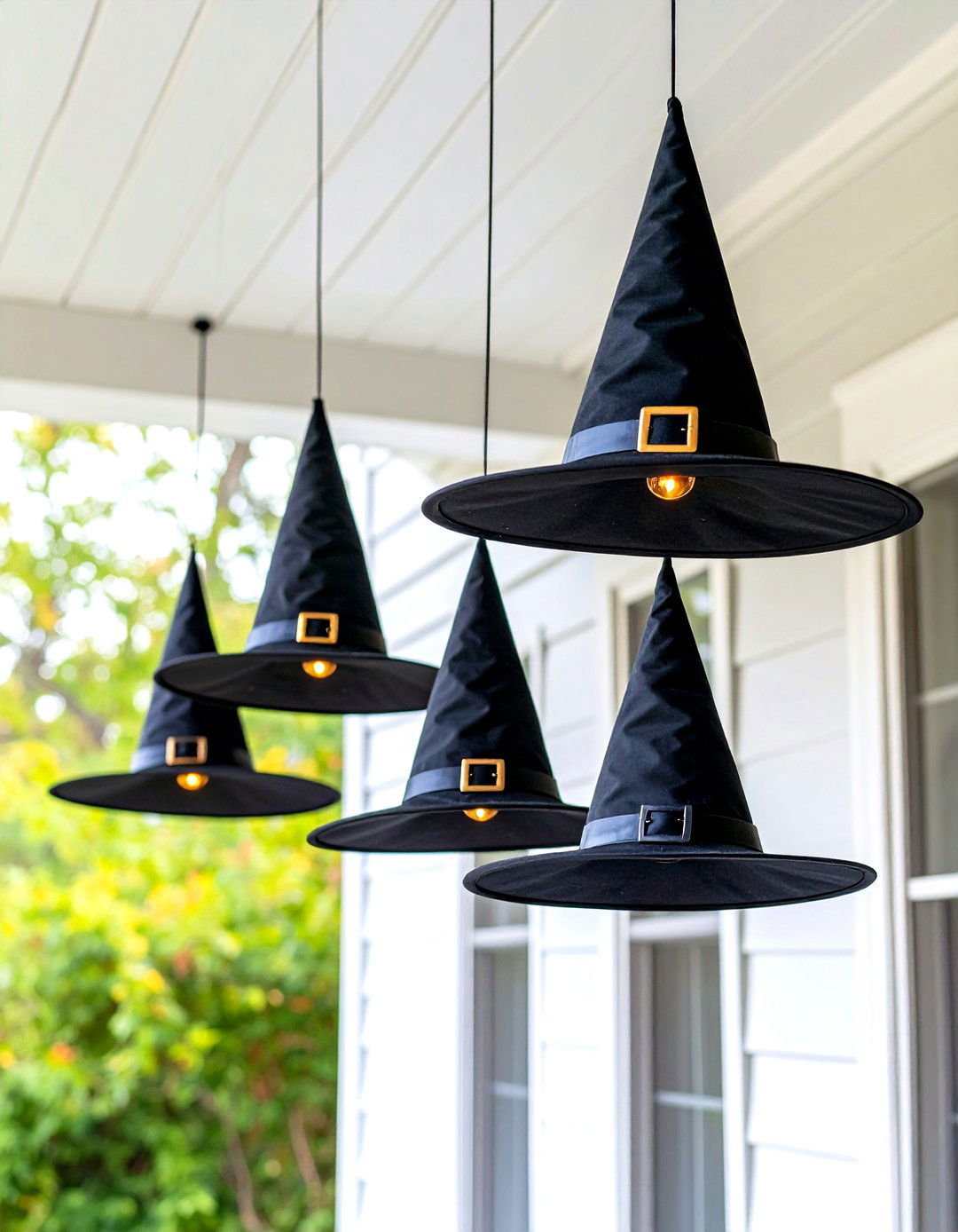 Floating Witch Hats Luminary - 30 halloween decoration ideas outdoor diy