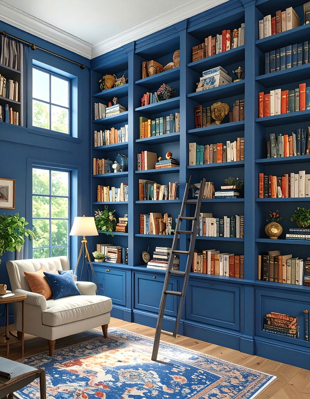 Floor to Ceiling Bookshelves - 30 big wall decor ideas