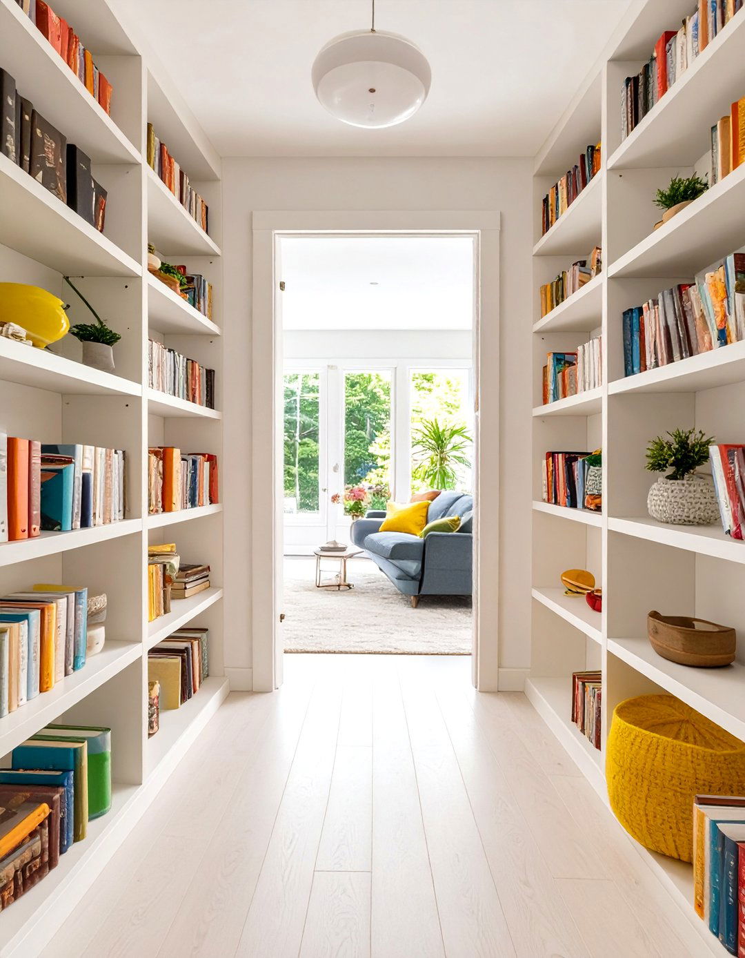 Floor to Ceiling Bookshelves - 30 small family room ideas