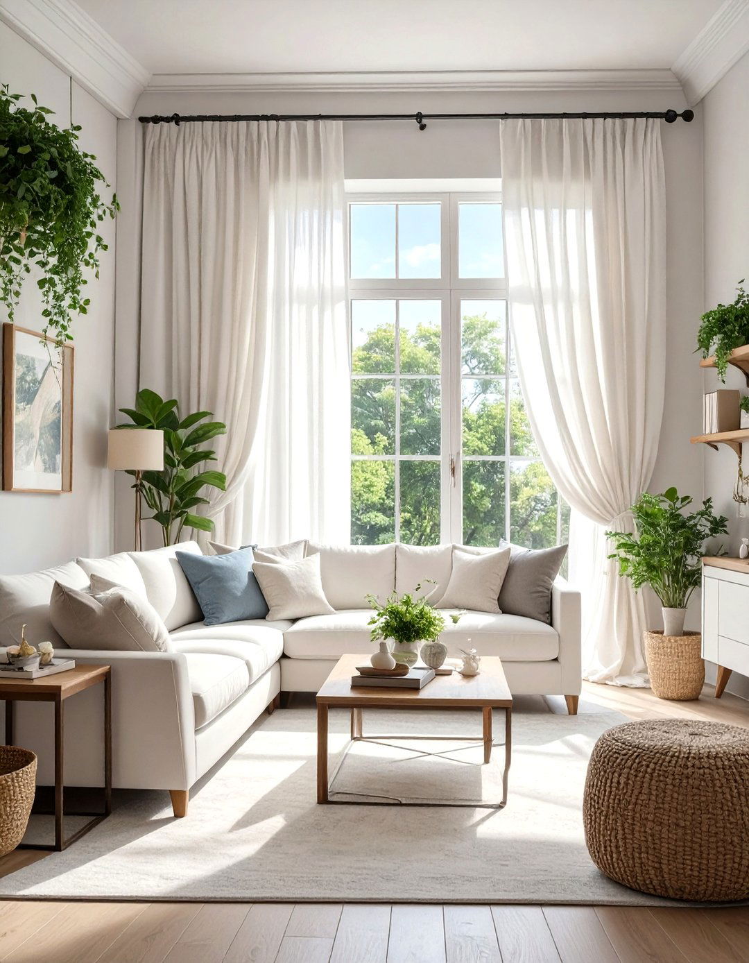 Floor to Ceiling Curtains - 30 small living room design ideas