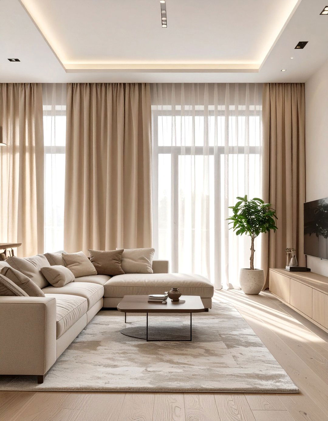 Floor to Ceiling Curtains for Height - 30 curtain ideas for living room