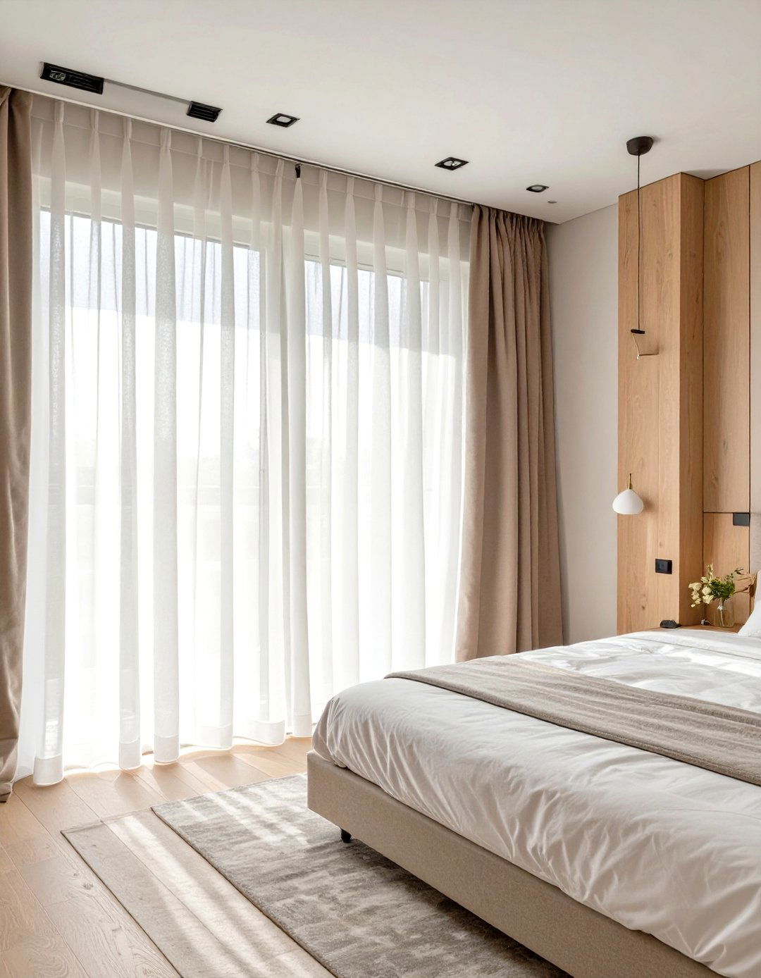 Floor to Ceiling Curtains to Add Height - 30 small bedroom ideas for adults