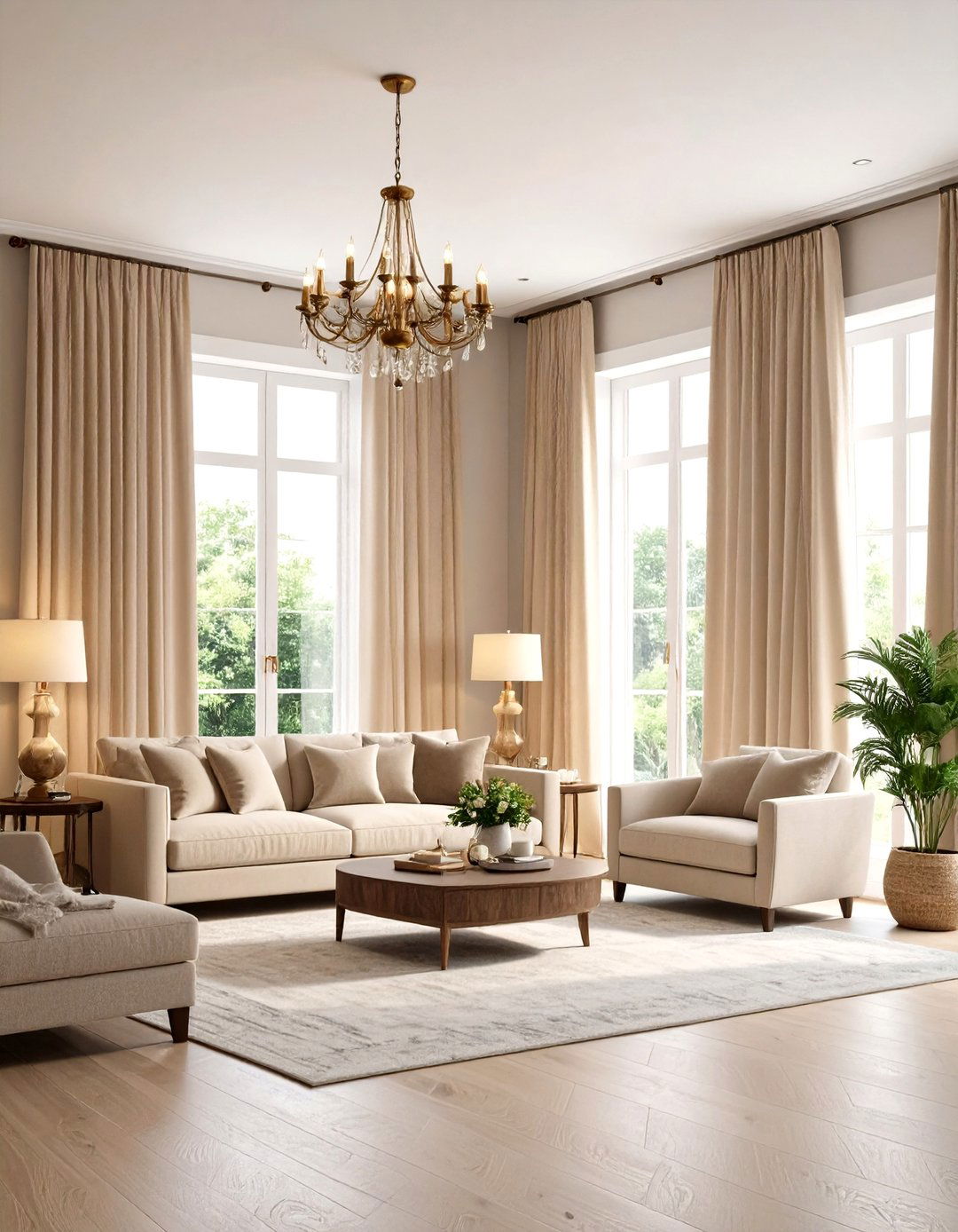 Floor to Ceiling Curtains - 30 pottery barn living room ideas