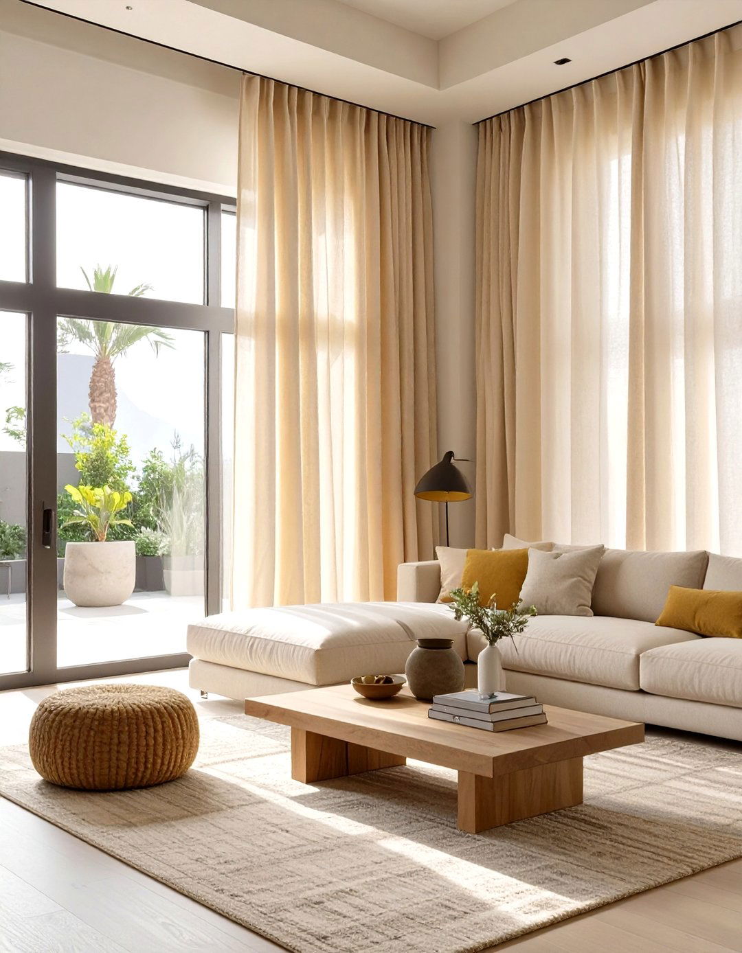 Floor to Ceiling Drapery Panels - 30 window treatment ideas for living room