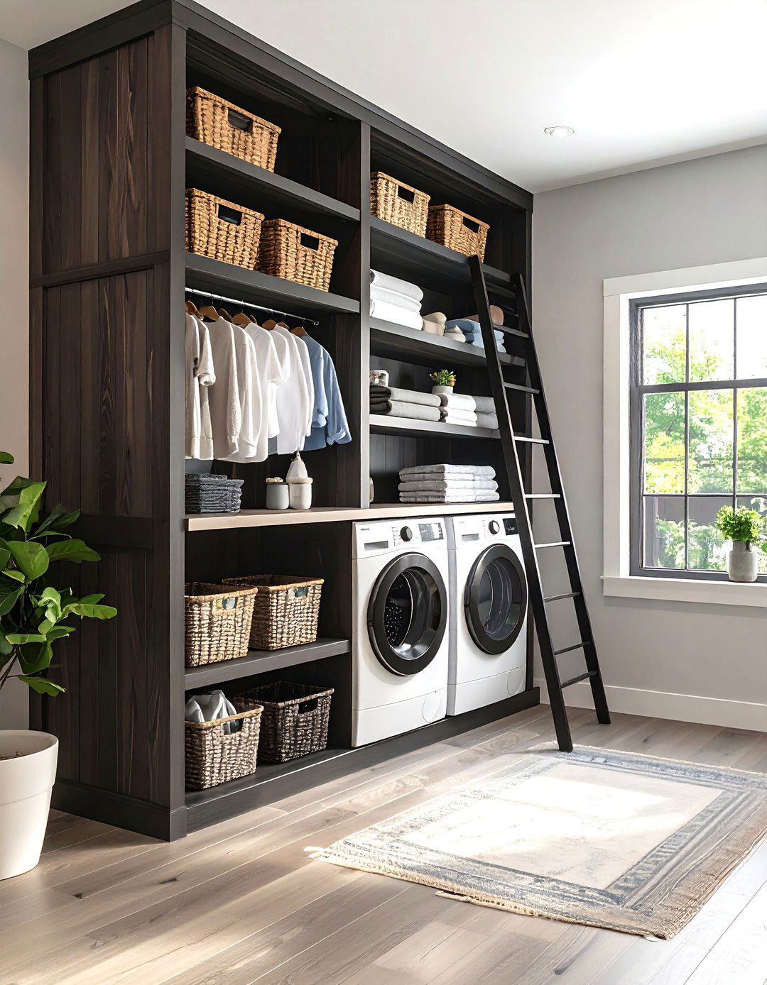 Floor to Ceiling Laundry Room Shelving - 30 laundry shelf ideas